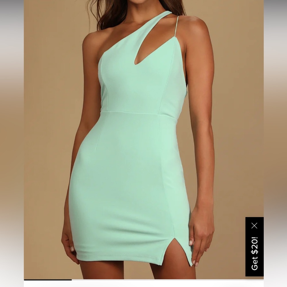Poised to Party Mint One-Shoulder Bodycon Mini Dress - XL
